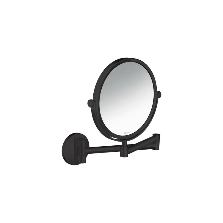 Shaving Mirror Universal Circular 7-5/8 Inch Brushed Black Chrome Pull-Out Swivel Round Glass/Metal - Frankwebs