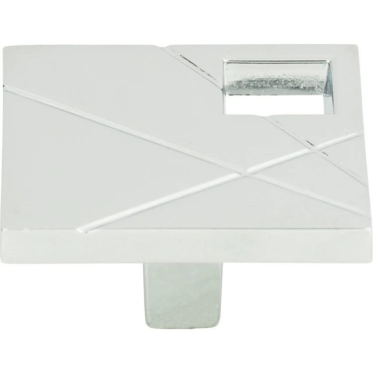 Knob Atlas Modernist Right Square Polished Chrome Zinc Alloy 1-1/2 Inch - Frankwebs