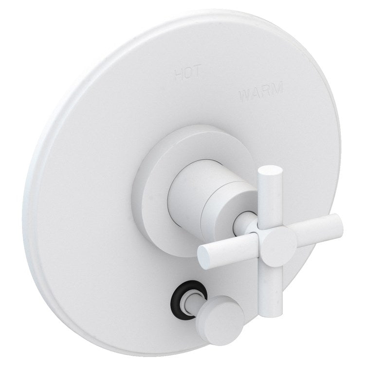 East Linear Pressure Balance Tub/Shower Valve Trim Only with Cross Handle - French Gold PVD - Frankwebs