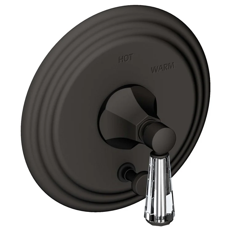 Metropole Pressure Balance Tub/Shower Valve Trim Only with Crystal Lever Handle - Polished Gold PVD - Frankwebs