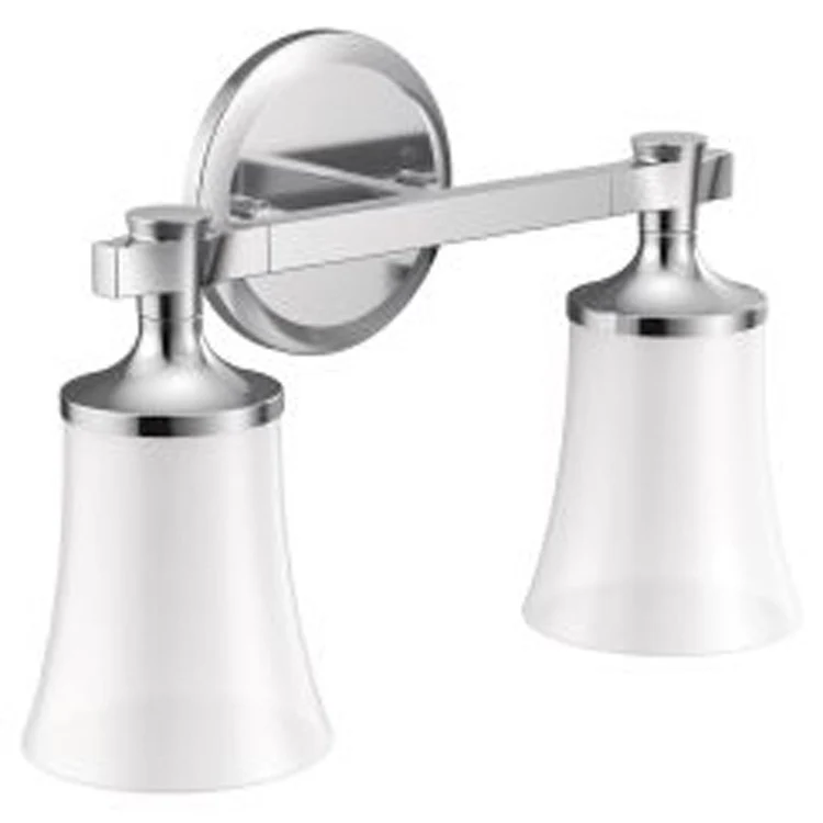 Bath Light Flara Vanity 2 Lamp Brushed Nickel Glass or Shade Frosted - Frankwebs