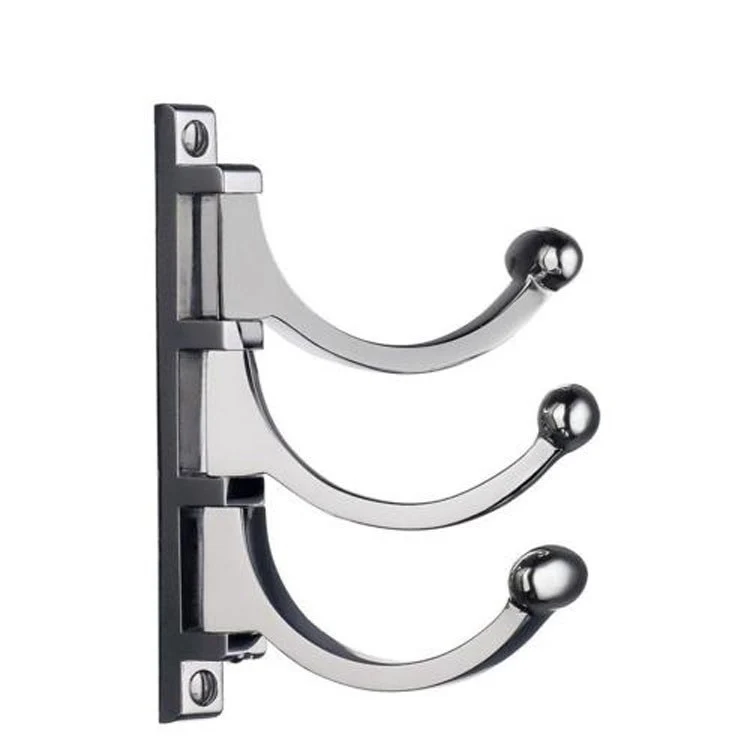 Coat Hook Classic Triple Polished Chrome 5 Inch 3-1/2 Inch Wall Mount Brass - Frankwebs