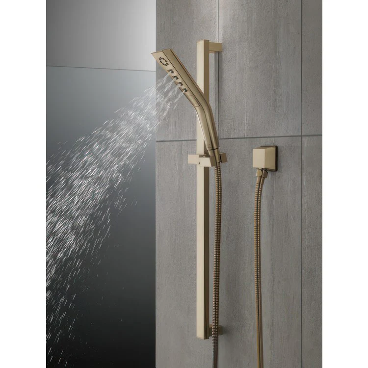 Handshower Universal Showering Components with H2Okinetic Lumicoat Champagne Bronze 3 Function 1.75 Gallons per Minute 24