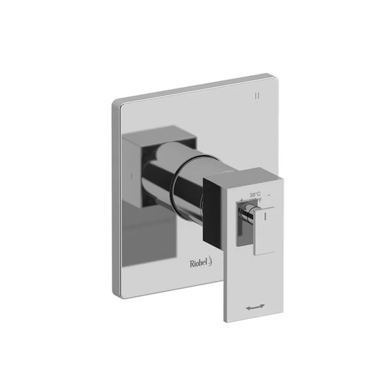 Thermostatic and Pressure Balance Valve Trim Kubik 1/2 Inch Rectangular 3-Way 5 Function 2 Lever Brushed Nickel ADA 6.3 Gallons per Minute - Frankwebs