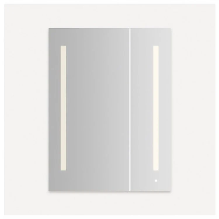 Medicine Cabinet AiO 30W x 40H x 4D Inch 2 Doors Mirror Flat Top Aluminum Yes Left Hand Side Recessed/Surface Warm White LUM Lighting 2700 Kelvin - Frankwebs