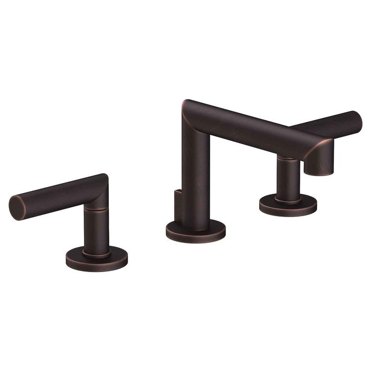 Lavatory Faucet Kirsi Widespread 8 to 20 Inch Spread 2 Lever ADA Oil Rubbed Bronze 1.2 Gallons per Minute Brass Spout Height 3-1/8 Inch - Frankwebs