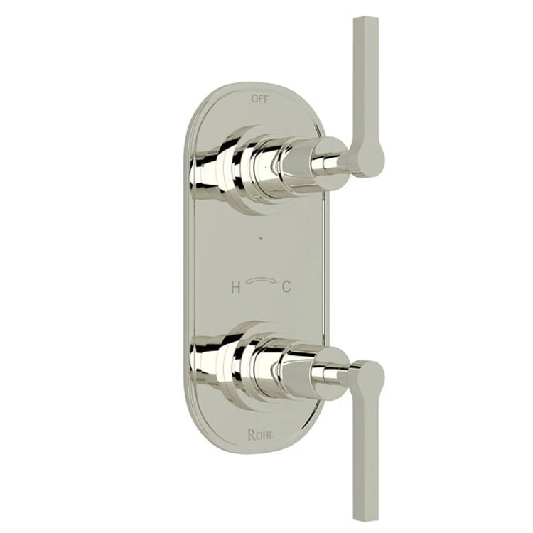 Thermostatic Trim Lombardia 1/2 Inch with Diverter 2 Metal Lever Satin Nickel 6.7 Gallons per Minute Brass - Frankwebs
