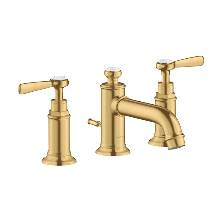 Lavatory Faucet Montreux Widespread 8 Inch Spread 2 Lever ADA Brushed Gold Optic 1.2 Gallons per Minute Rigid Pop-Up 3 Hole 1-1/8 Inch - Frankwebs