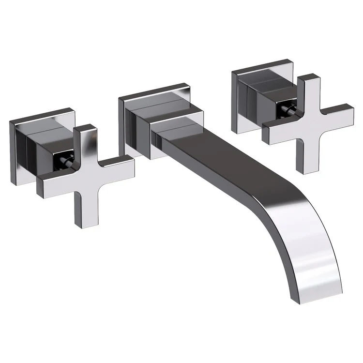 Secant Two Handle Wall-Mount Bathroom Faucet - Polished Brass Uncoated - Frankwebs