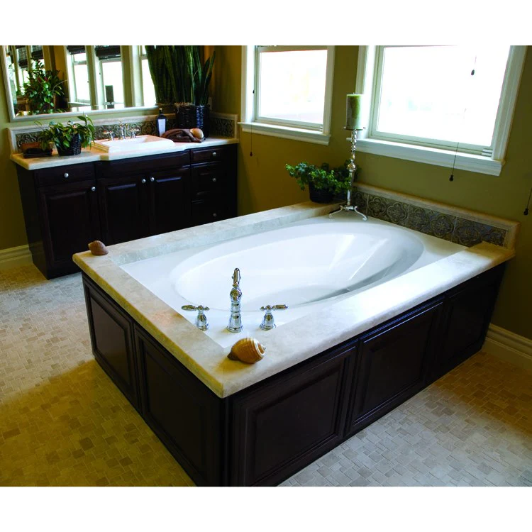 Soaking Tub Designer Collection Ovation 60 x 42 Inch Drop-In Tub Only End White Acrylic - Frankwebs