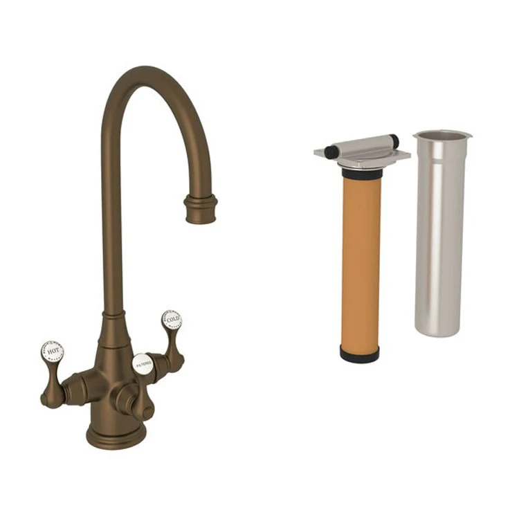 Bar Faucet Georgian Era with Filtration Kit 3 Lever C-Spout with 0.5GPM Filtration Feature Polished Chrome 1.5 Gallons per Minute - Frankwebs