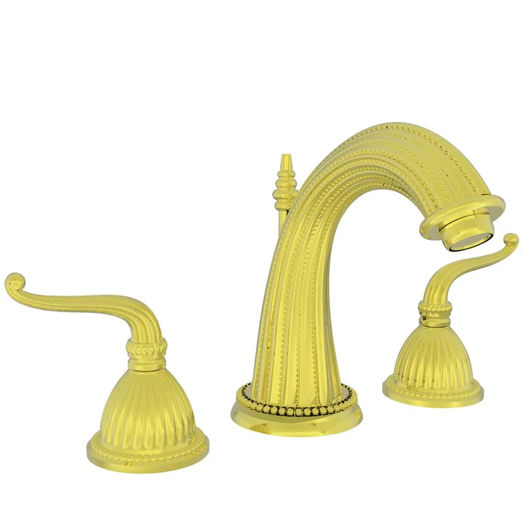 Lavatory Faucet Alexandria Widespread 8 to 20 Inch Spread 2 Lever ADA Antique Brass 1.2 Gallons per Minute Brass Spout Height 4-11/16 Inch - Frankwebs