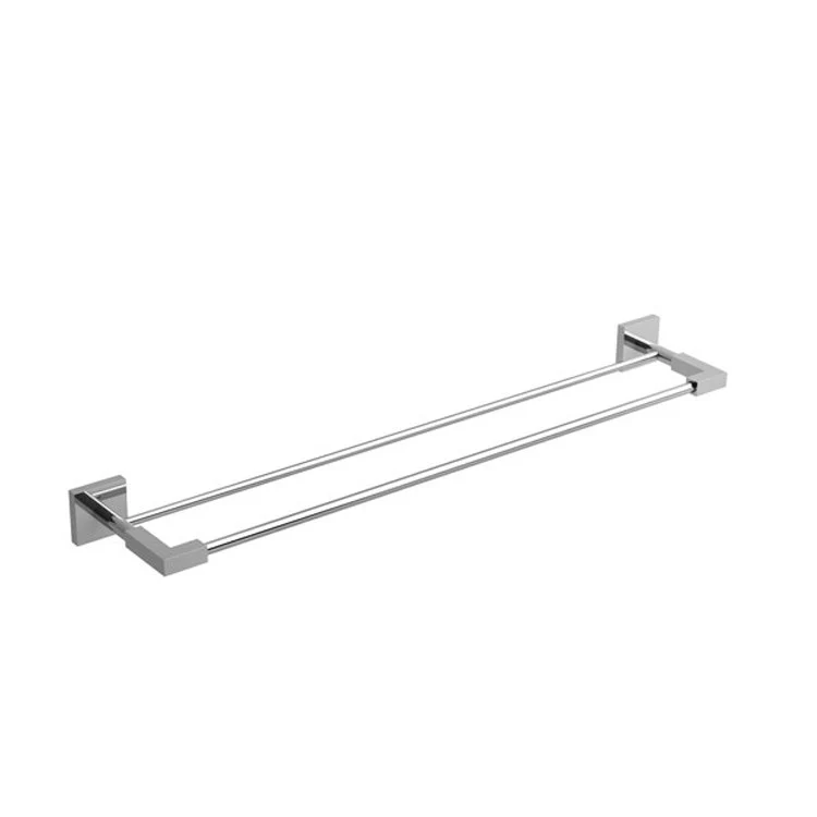 Towel Bar Kubik 24 Inch Double Brushed Nickel Zinc 4-3/4 Inch - Frankwebs