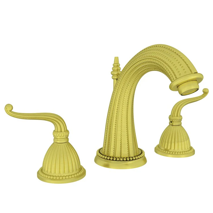 Lavatory Faucet Alexandria Widespread 8 to 20 Inch Spread 2 Lever ADA Antique Brass 1.2 Gallons per Minute Brass Spout Height 4-11/16 Inch - Frankwebs