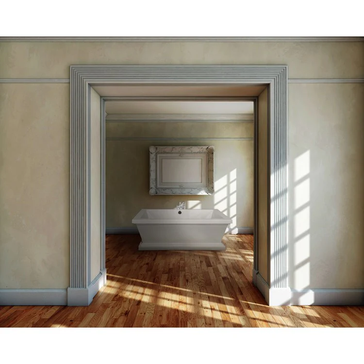 Soaking Tub Designer Collection Davinci 70 x 36 Inch Freestanding Tub Only Side Center Bone Acrylic - Frankwebs