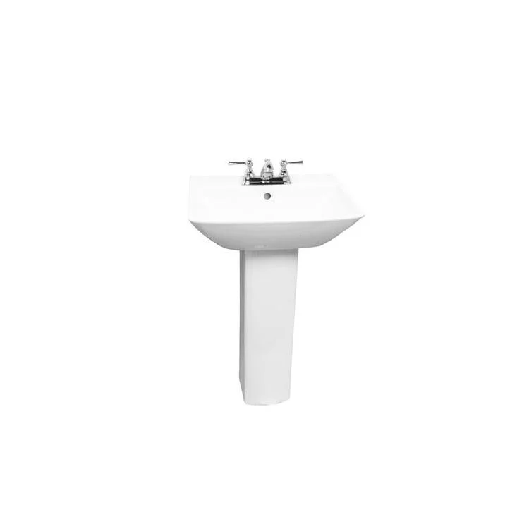 Pedestal Top Summit 500 19-3/4 Inch White 4 Inch Spread Vitreous China Rectangle - Frankwebs