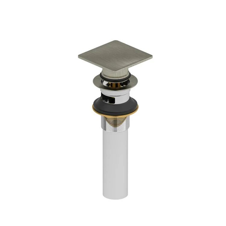 Push Drain with Overflow 2-5/8W x 6-1/8H Inch Chrome Brass - Frankwebs