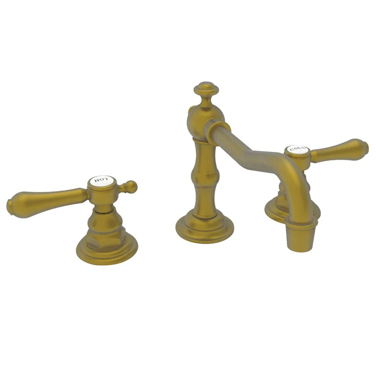 Lavatory Faucet Chesterfield Widespread 8 to 20 Inch Spread 2 Lever ADA Satin Brass PVD 1.2 Gallons per Minute Brass Spout Height 3-5/16 Inch - Frankwebs