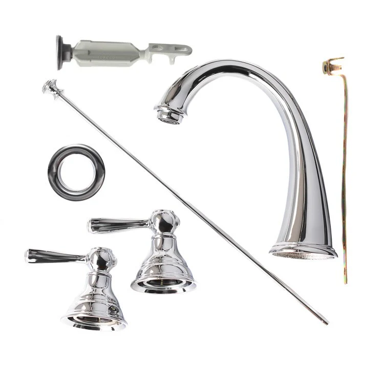 Kingsley Two Handle High-Arc Widespread Bathroom Faucet with Drain - Frankwebs