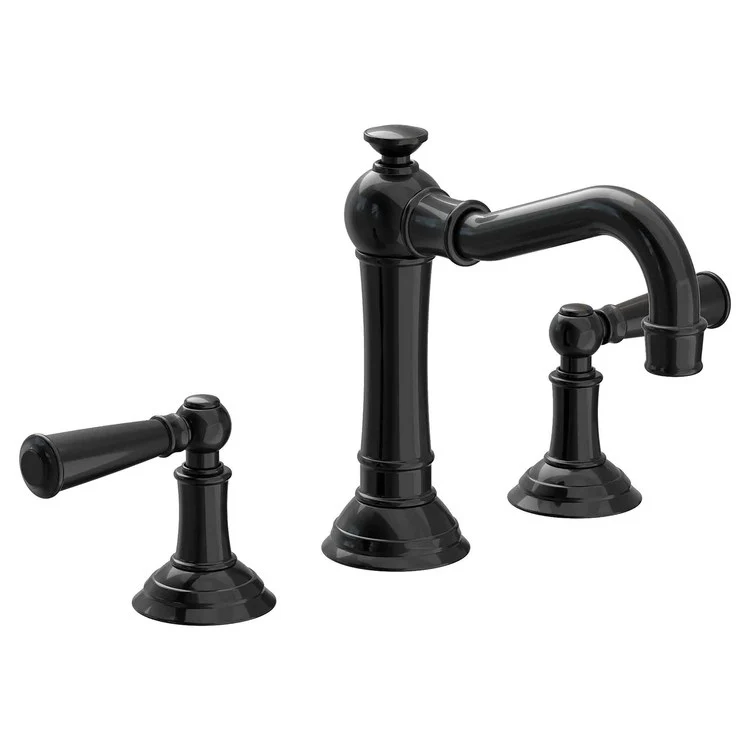 Lavatory Faucet Jacobean Widespread 8 to 20 Inch Spread 2 Lever ADA Flat Black 1.2 Gallons per Minute Brass Spout Height 4-3/16 Inch - Frankwebs