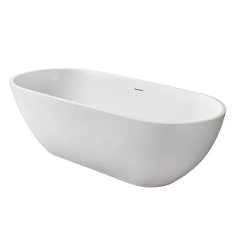 Freestanding Tub Nyoko 68 Inch Gloss White Oval Resin No Faucet Holes - Frankwebs