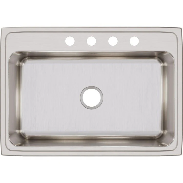 Kitchen Sink Lustertone Classic 31 x 22 Inch Single Bowl 4 Hole Lustrous Satin Drop-In 10-1/8 Inch - Frankwebs