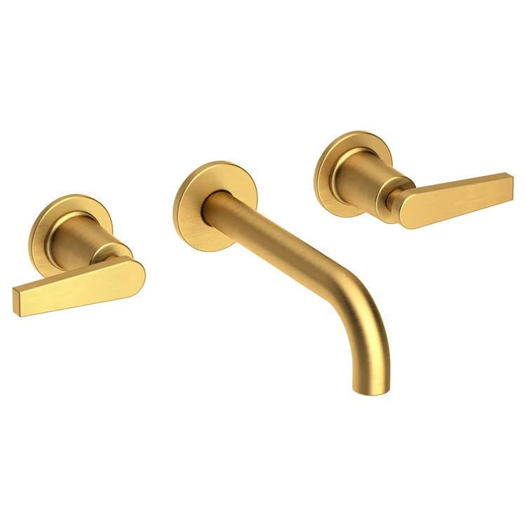 Lavatory Faucet Dorrance Wall Mount 8 Inch Spread 2 Lever ADA Watersense Aged Brass 1.2 Gallons Per Minute Brass Less Drain Spout Reach 7-1/9 Inch - Frankwebs