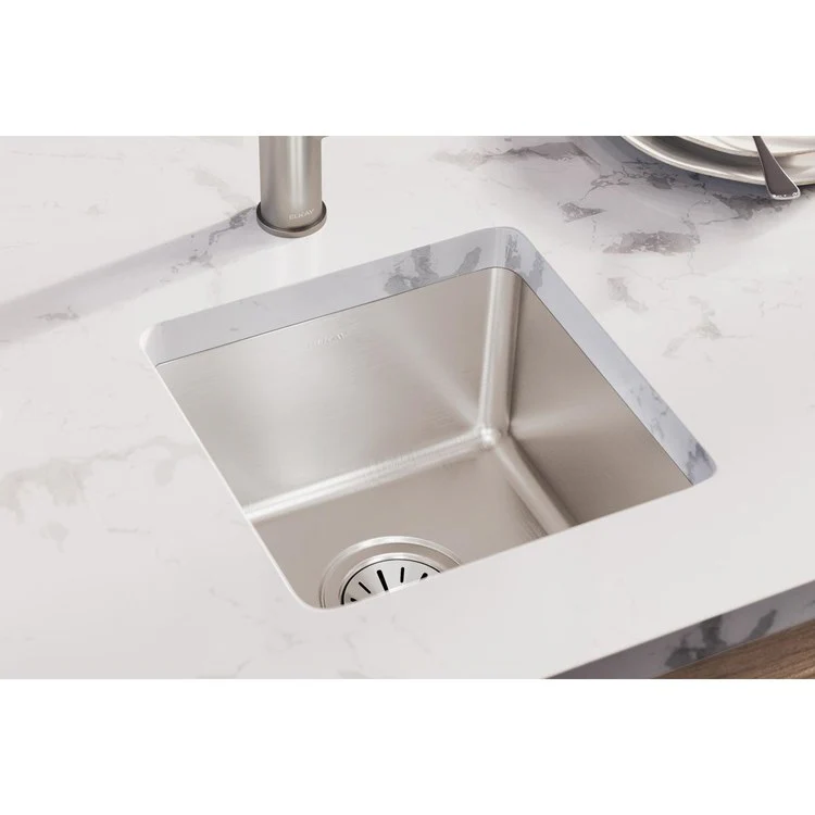 Kitchen Sink Lustertone Iconix 14.5 x 14.5 Inch Single Bowl Luminous Satin Undermount - Frankwebs