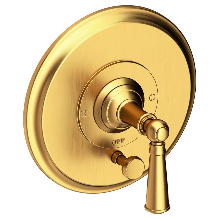 Aylesbury Pressure Balance Tub/Shower Valve Trim Only with Lever Handle - Polished Gold PVD - Frankwebs
