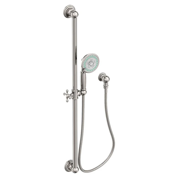 Handshower Set Tub and Shower Slidebar with Cross Handle Midnight Chrome 3 Function 1.8 Gallons per Minute - Frankwebs