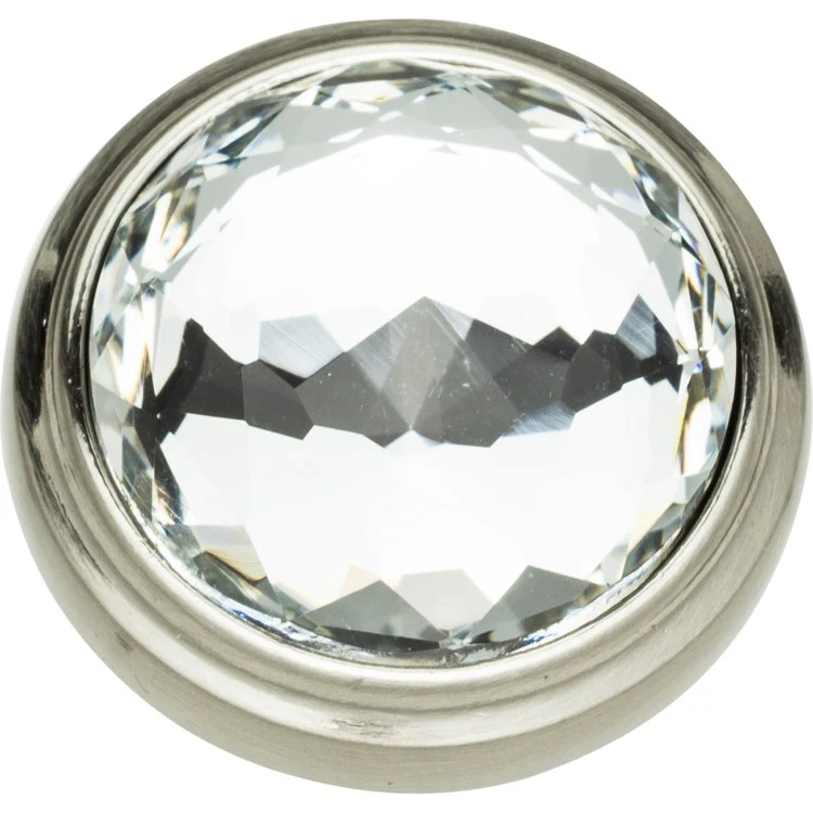 Knob Atlas Legacy Crystal Round Brushed Nickel Zinc Alloy 1-5/16 Inch - Frankwebs