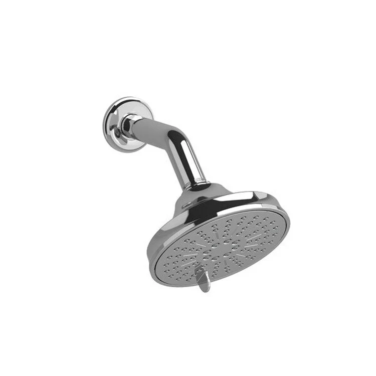 Showerhead 6 Function Showerarm with Momenti Flange Chrome 5 Inch 1.8 Gallons per Minute WaterSense Luxurious Invigorating - Frankwebs