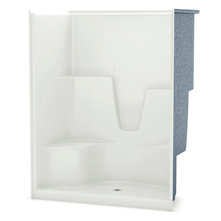 Shower Module 60 Inch AcrylX Biscuit 1 Pieces Left Hand Contoured Corner Seat - Frankwebs