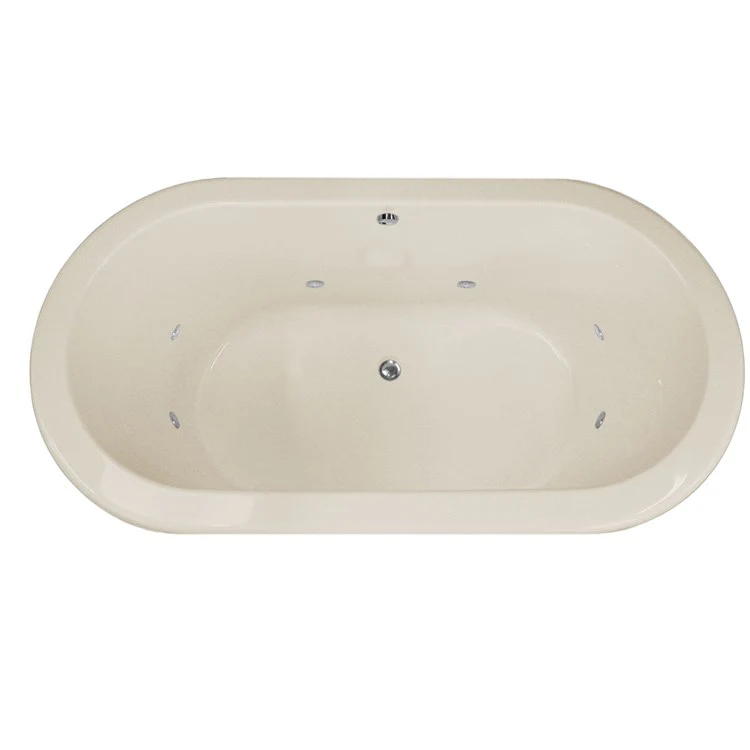 Whirlpool Tub Designer Collection Palmer 70 x 36 x 24 Inch Drop-In Center Drain Biscuit Oval - Frankwebs