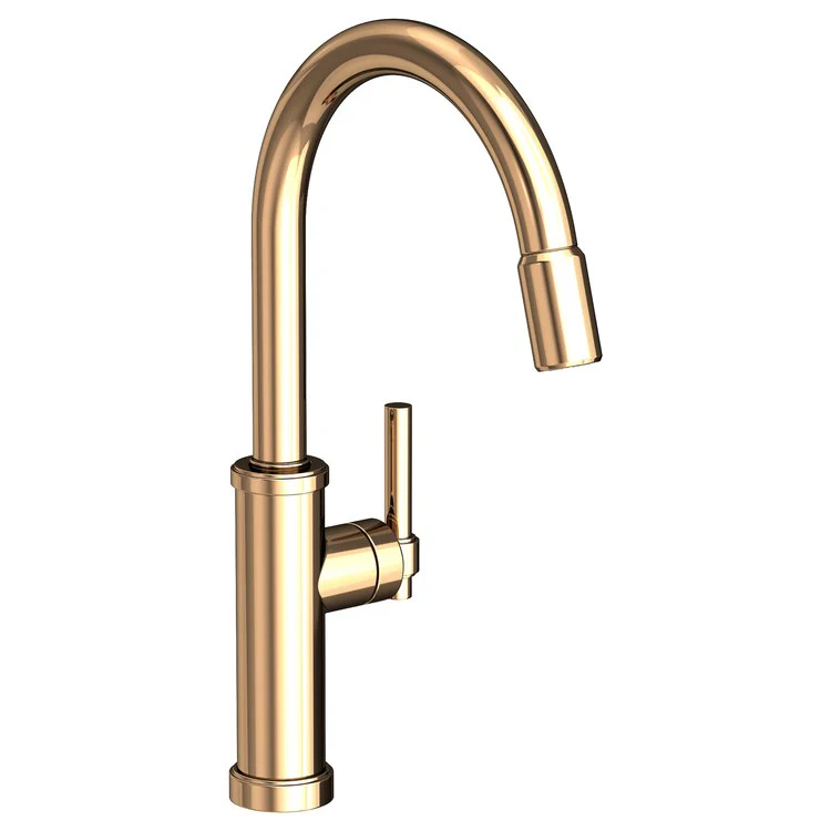 Kitchen Faucet Seager 1 Lever ADA Polished Brass Uncoated Living Pull Down Spout Height 10-4/5 Inch 1.8 Gallons per Minute - Frankwebs