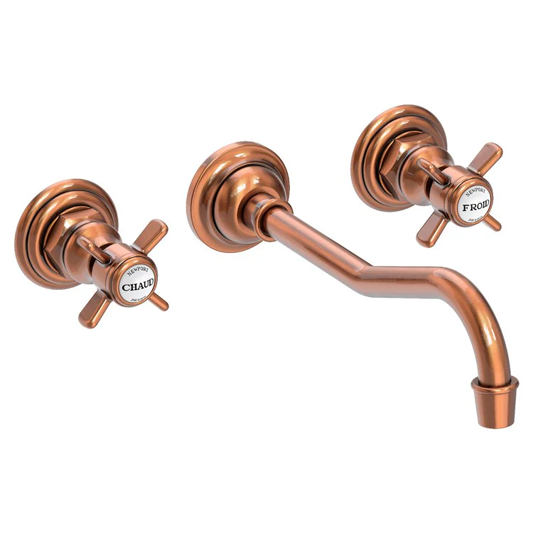 Fairfield Two Handle Wall-Mount Bathroom Faucet - Aged Brass - Frankwebs