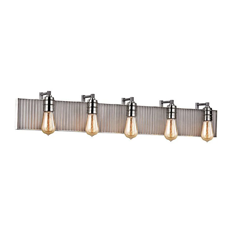 Corrugated Steel Five-Light Bathroom Vanity Fixture - Frankwebs