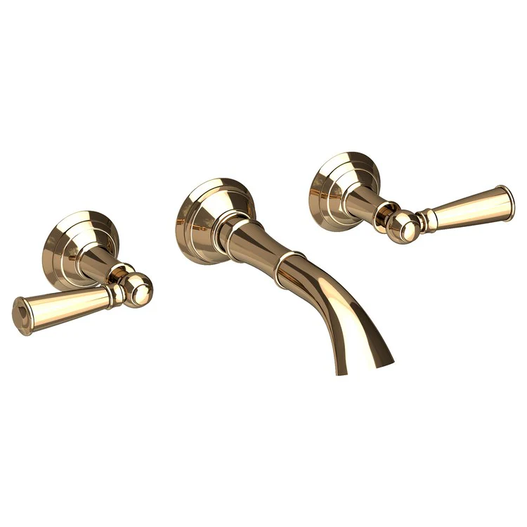 Aylesbury Two Handle Wall-Mount Bathroom Faucet - Satin Brass - Frankwebs
