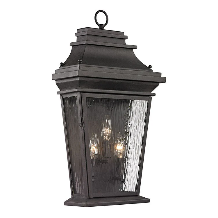 Forged Provincial Three-Light Outdoor Wall Sconce - Frankwebs