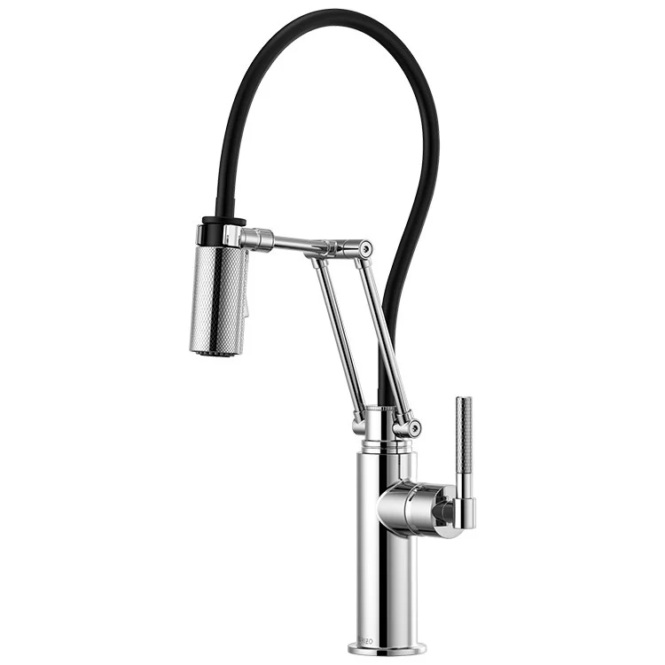Litze Single Handle Articulating Pull Down Kitchen Faucet with Knurled Handle - Frankwebs