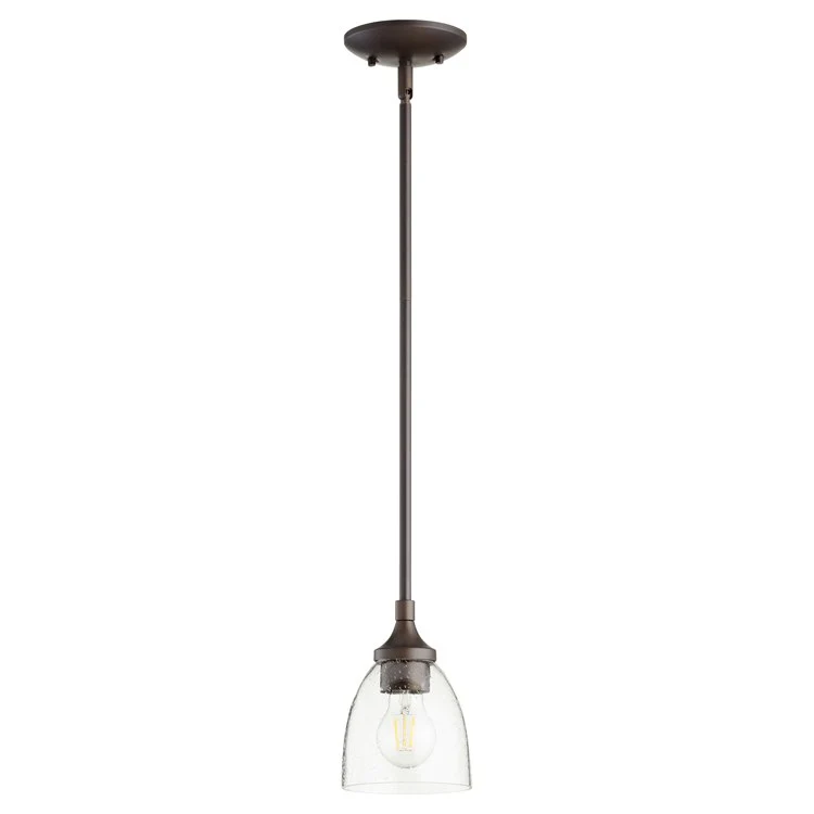 Enclave Single-Light Pendant with Clear Seeded Glass Shade - Frankwebs