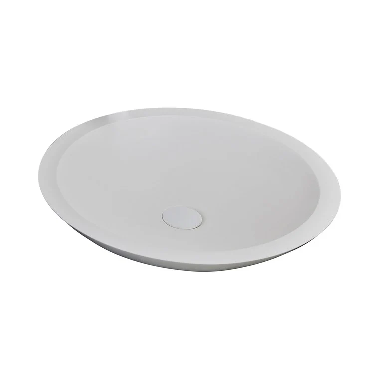 Vessel Baldwin Round 20 Inch White Resin - Frankwebs