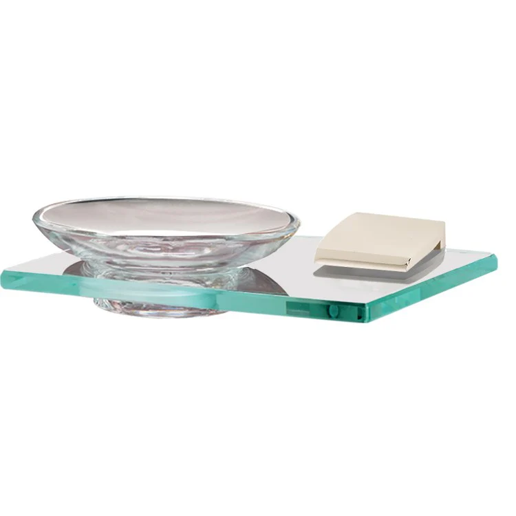 Soap Dish Manhattan Bath Satin Nickel Concealed Wall Mount Glass 4-5/8 x 6-3/4 Inch - Frankwebs