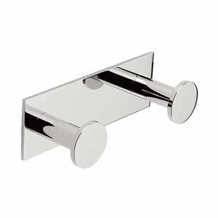 Robe Hook Metro Double Satin Nickel PVD 2-1/5 Inch 2-2/7 Inch Wall Mount Brass - Frankwebs