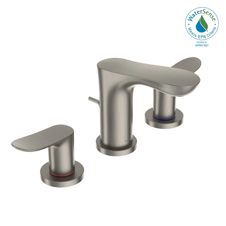 Lavatory Faucet GO Widespread Deck Mount 8 to 11 Inch Spread 2 Lever ADA CALGreen/WaterSense Polished Nickel 1.2 Gallons per Minute - Frankwebs