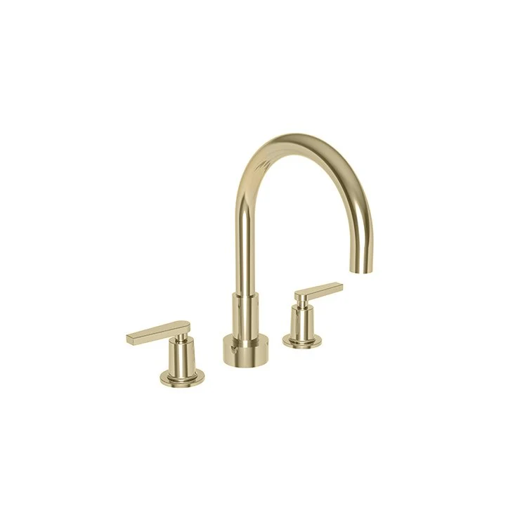 Roman Tub Trim Dorrance Deck Mount 2 Lever Polished Brass Uncoated Living ADA 8 to 20 Inch Spread - Frankwebs
