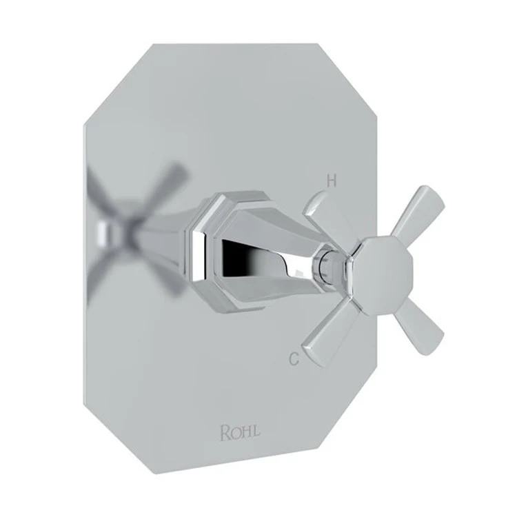 Pressure Balance Valve Trim Deco 1/2 Inch without Diverter 1 Cross Polished Chrome - Frankwebs