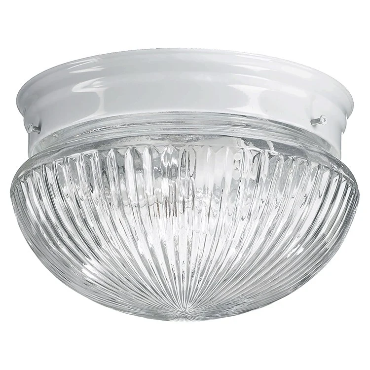 Signature Two-Light Large Ribbed Mushroom Flush Mount Ceiling Fixture - Frankwebs