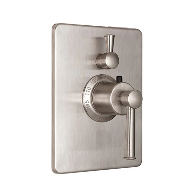 Thermostatic Trim Miramar Rectangular with Single Volume Control 2 Lever Bella Terra Bronze ADA for Requires Rough Valve TH51-R Or TH51D2-R Handles and Escutcheon Brass - Frankwebs