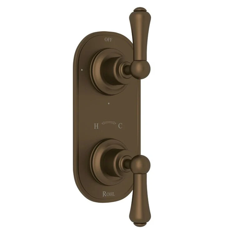 Thermostatic Trim Georgian Era 1/2 Inch with Diverter 2 Lever Polished Chrome Brass - Frankwebs